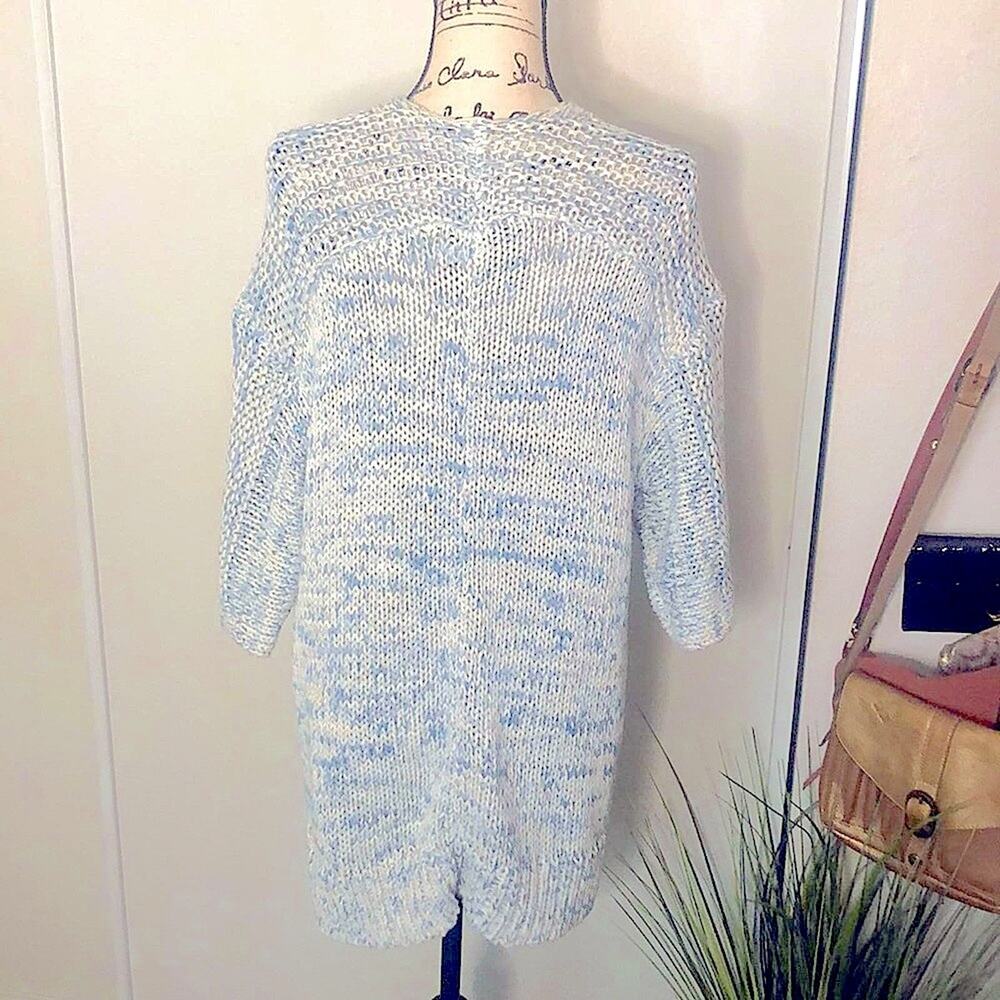 Gap Blue & White Oversized Knit Cardigan size Small - Picture 5 of 8